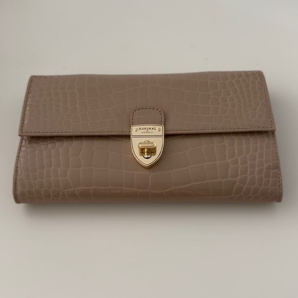 Taupe Croc-Embossed Wallet